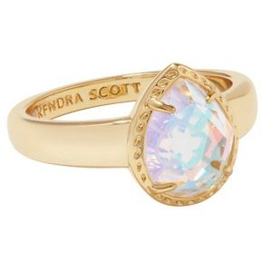 Kendra Scott x Target Sami 14k Gold Over Brass Statement Ring Dichroic Glass